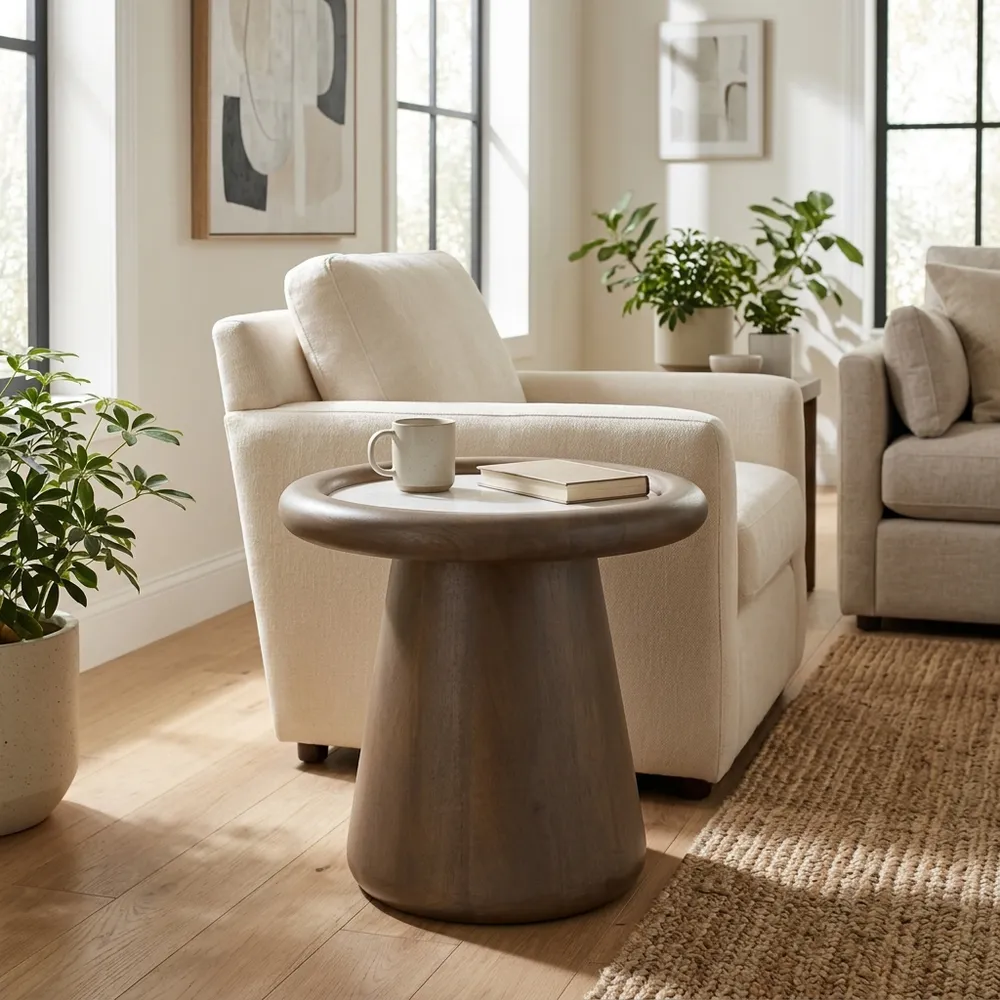 ELLERYWORTH BROWN TABLE 18 (IN)