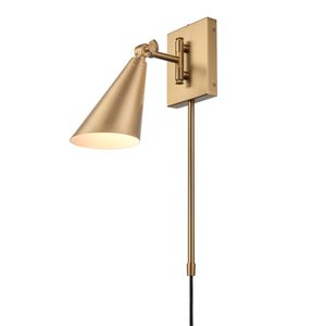 Whitmire 10.25'' High 1-Light Plug-In/Hardwire Sconce - Brushed Gold 5