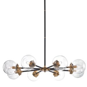 Boudreaux 36'' Wide 8-Light Chandelier - Matte Black with Antique Gold 3