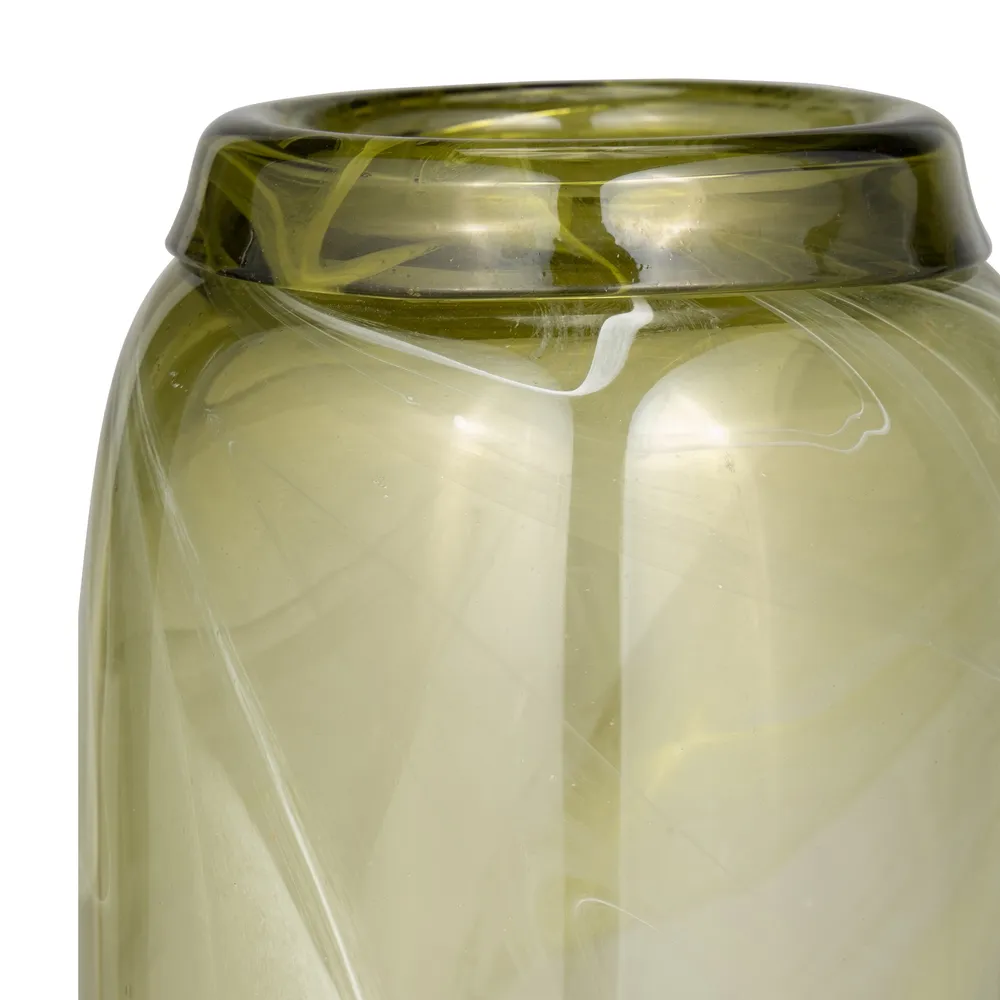 SOLCREST GREEN GLASS VASE 14 (IN)