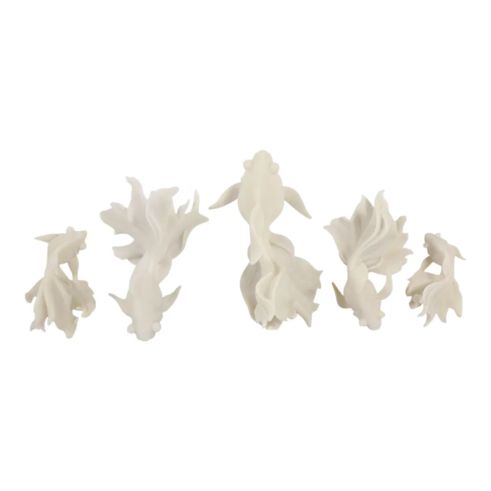 ELLEN SET OF 5 WHITE WALL SCULPTURES 17 (IN)