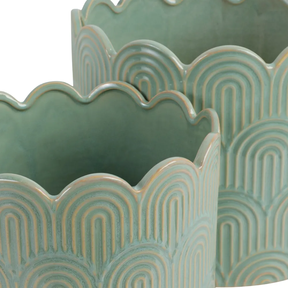 MORGANWIND SET OF 2 GREEN PLANTER 10 (IN)