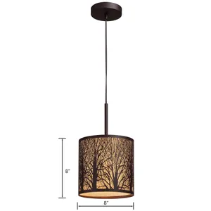 Woodland Sunrise 8'' Wide 1-Light Mini Pendant - Aged Bronze 2