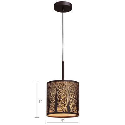 Woodland Sunrise 8″ Wide 1-Light Mini Pendant - Aged Bronze