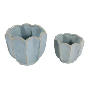 ASHTON SET OF 2 BLUE PLANTER 7 (IN) 5