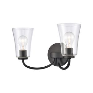 Emily 17'' Wide 2-Light Vanity Light - Matte Black 3