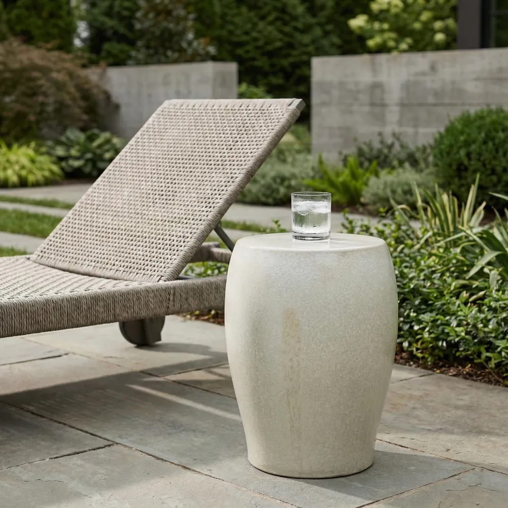 BAKERSIDE IVORY GARDEN STOOL 19 (IN)
