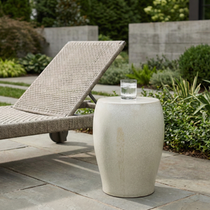 BAKERSIDE IVORY GARDEN STOOL 19 (IN) 11