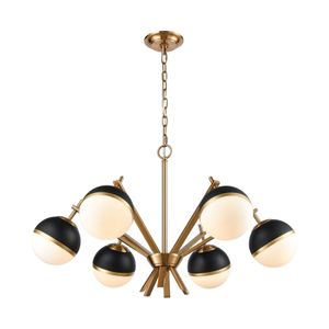 Blind Tiger 32'' Wide 6-Light Chandelier - Black 2