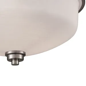 Casual Mission 13'' Wide 3-Light Flush Mount - Brushed Nickel 4