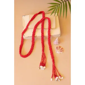 Seeded-Bead Belt / Saffron 1