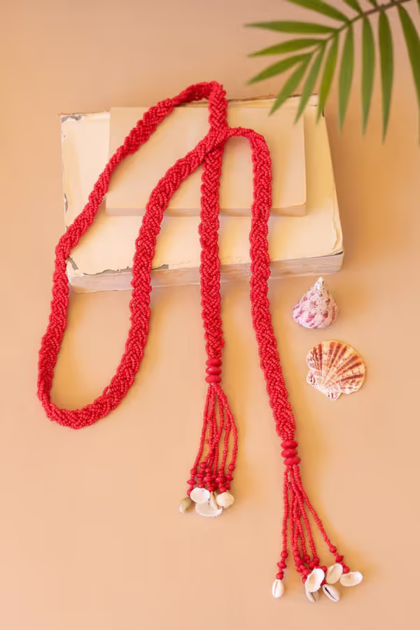 Seeded-Bead Belt / Saffron