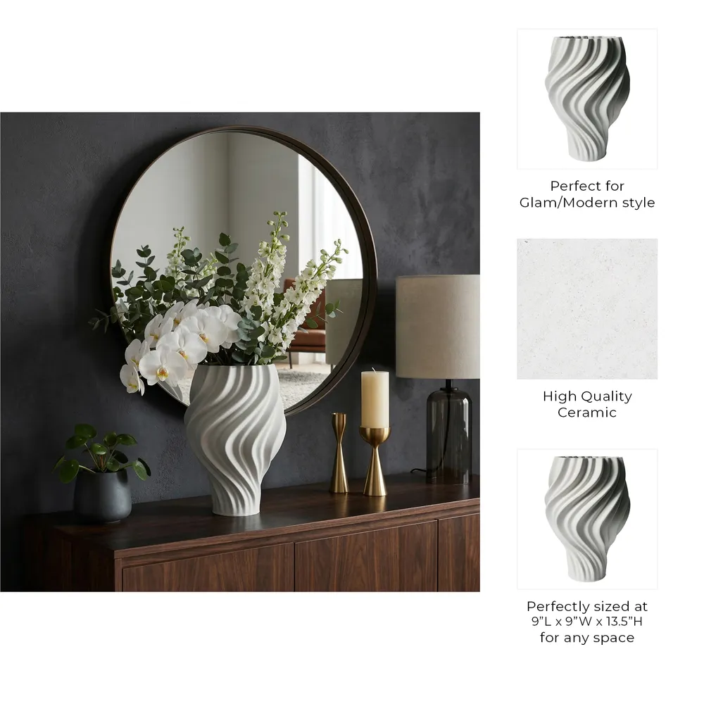 COVEHOLM WHITE VASE 14 (IN)
