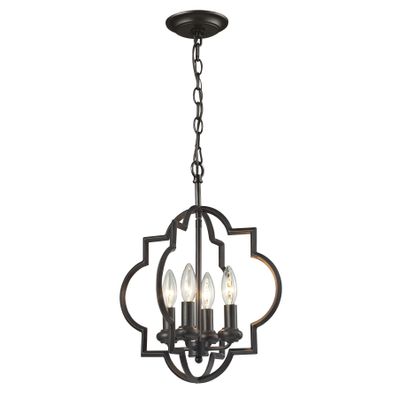 Chandette 14″ Wide 4-Light Chandelier - Oil Rubbed Bronze