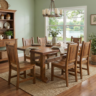 Barnwood Timbers Rectangle Dining Table - 5-foot - 36-inch wide - Antique Oak Top
