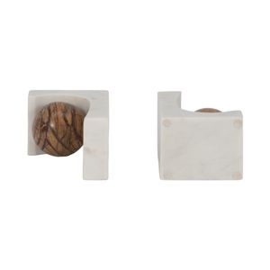 CLARAWELL SET OF 2 IVORY BOOKENDS 6 (IN) 7