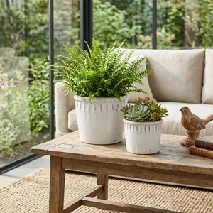 KENDALLWICK SET OF 2 WHITE PLANTER 8 (IN) 11