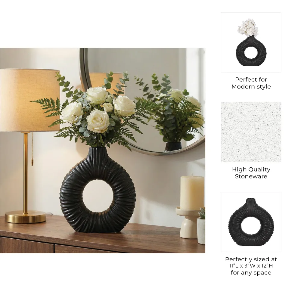 CANTONGATE BLACK VASE 12 (IN)