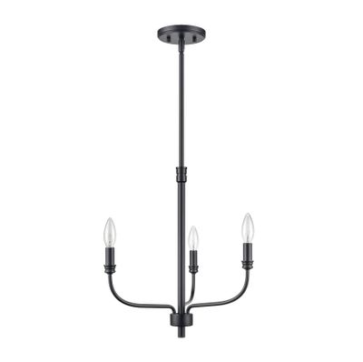 Newland 17″ Wide 3-Light Chandelier - Matte Black