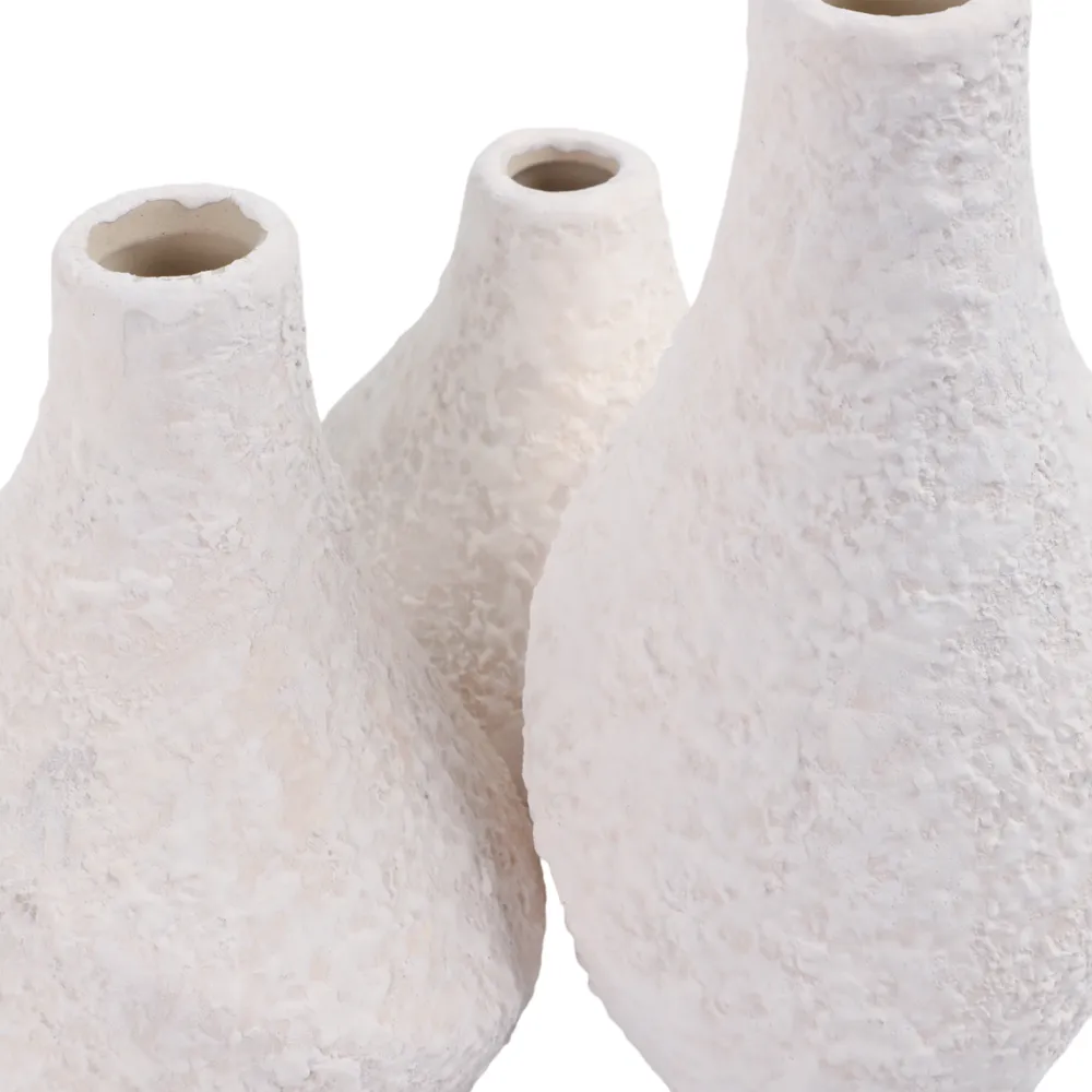 EDMONDFORD SET OF 3 IVORY VASES 9 (IN)