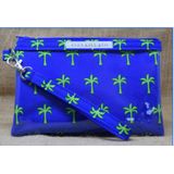 REPEAT PALM TREE CANVAS WRISTLET - NAVY 1