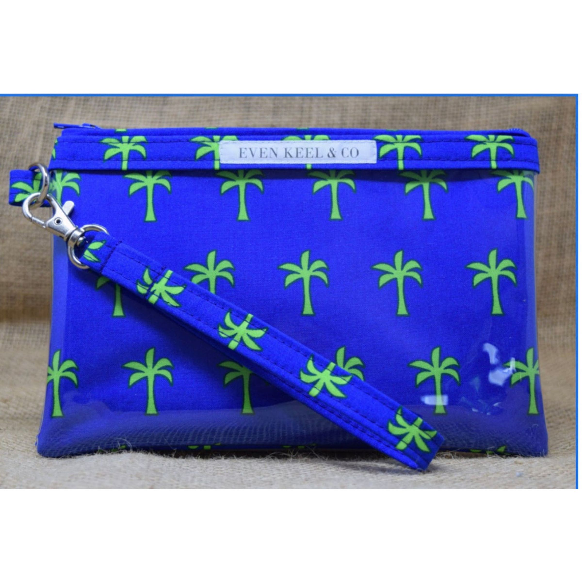 REPEAT PALM TREE CANVAS WRISTLET - NAVY
