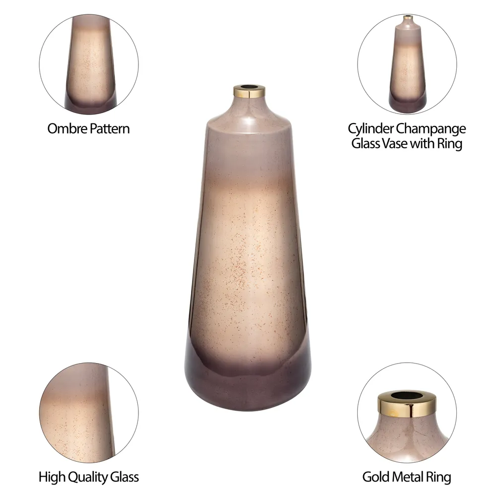 BRYNBURN GOLD GLASS VASE 21 (IN)