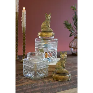 Set of 2 Resin and Glass Fox Canisters 2