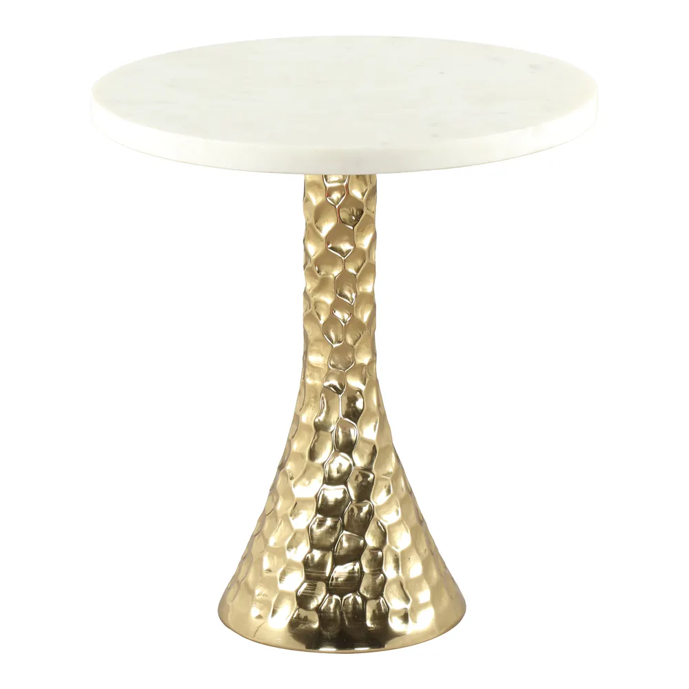 Lira Accent Table White & Gold