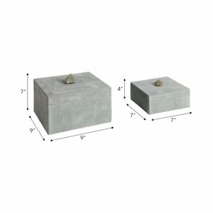 DEANTON SET OF 2 GRAY BOXES 7 (IN) 9