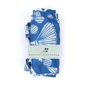 Camellia Blue blu Reusable Shopping Bag 4