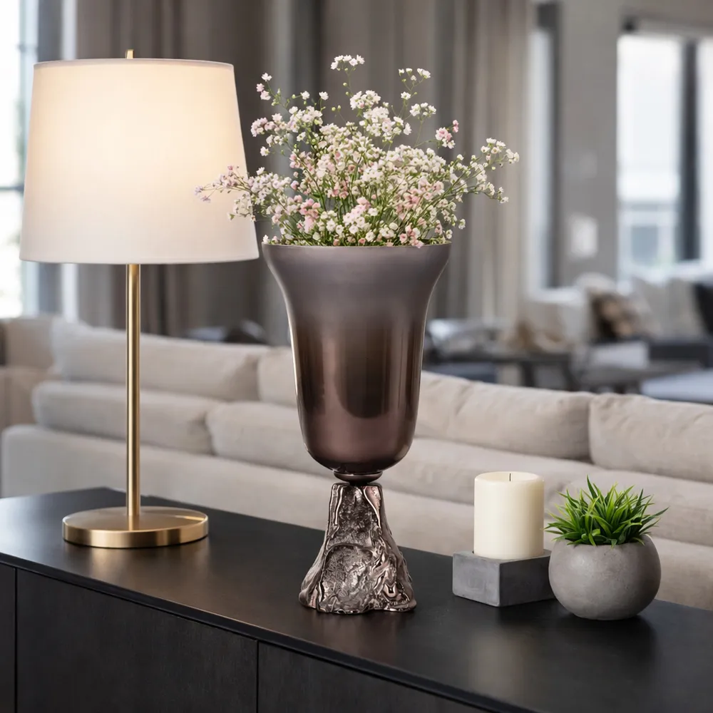 EVANDERCLIFF BRONZE GLASS VASE 18 (IN)