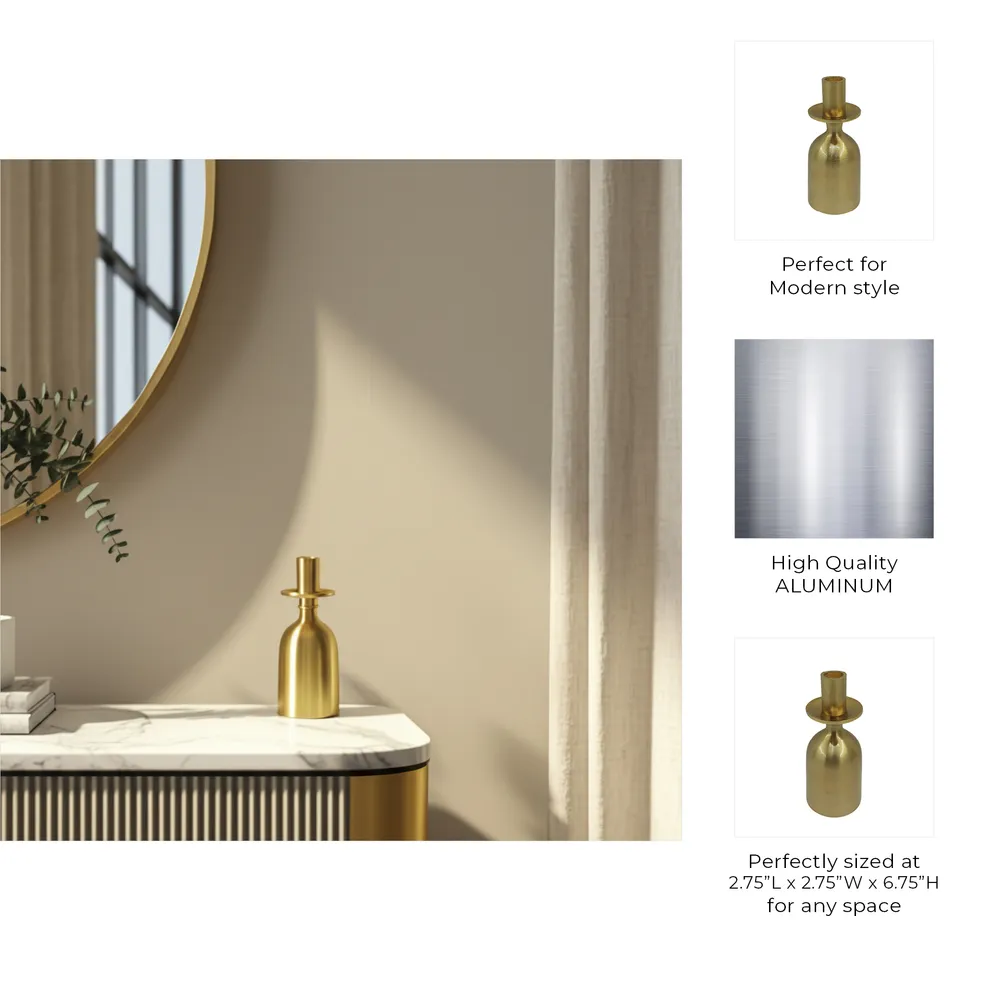 KIRBYWICK GOLD CANDLE HOLDER 7 (IN)