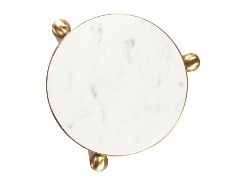 Noan Side Table White & Gold 6