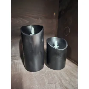 Black Moving Flame LED Candle 3x6in 4