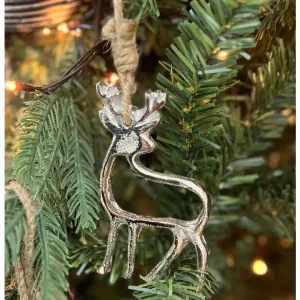 Hollow Nickel Reindeer Ornament 4x3in 1