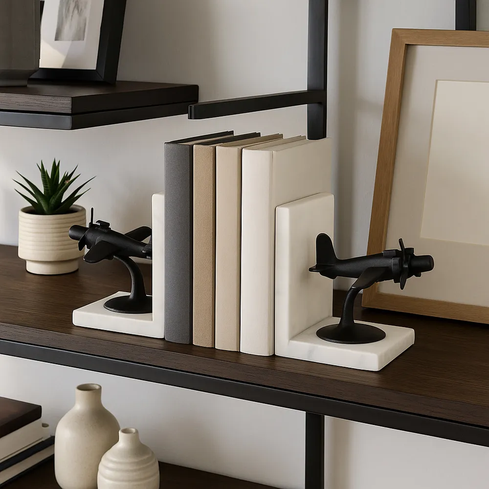 HOLDENFIELD SET OF 2 BLACK BOOKENDS 7 (IN)