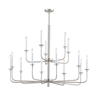 Lexington Green 46'' Wide 15-Light Chandelier - Brushed Nickel