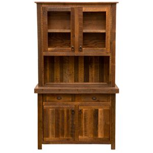 Barnwood 48-inch Buffet & Hutch - Antique Oak Top 4