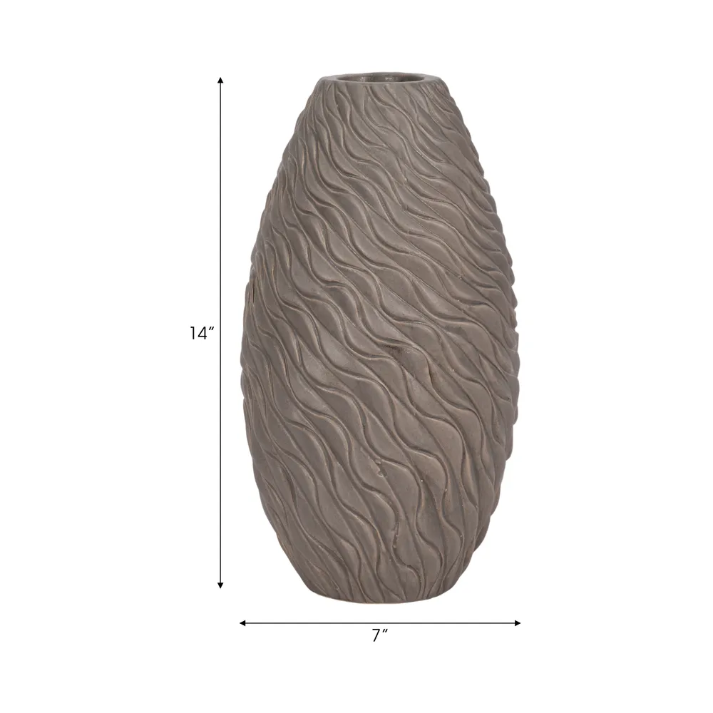 ROYVALE BROWN VASE 14 (IN)