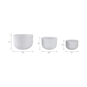 KIRA SET OF 3 WHITE PLANTER 11 (IN) 9