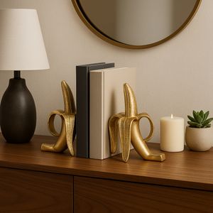 ERINBROOK SET OF 2 GOLD BOOKENDS 9 (IN) 11