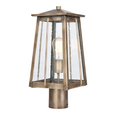 Kirkdale 17″ High 2-Light Outdoor Post Light - Vintage Brass