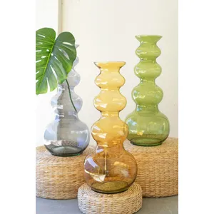Large Glass Bubble Vase / Amber 5