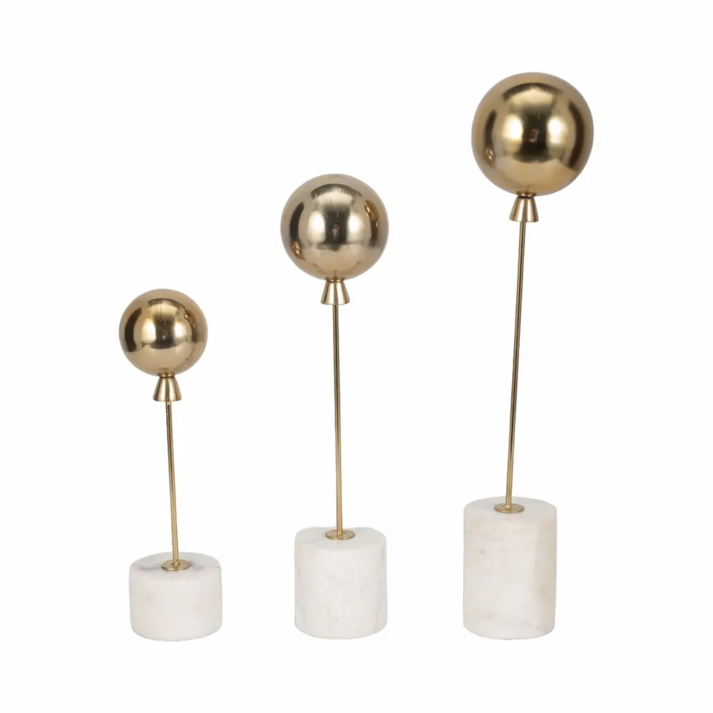RAFESTONE SET OF 3 GOLD DECOR 18 (IN)