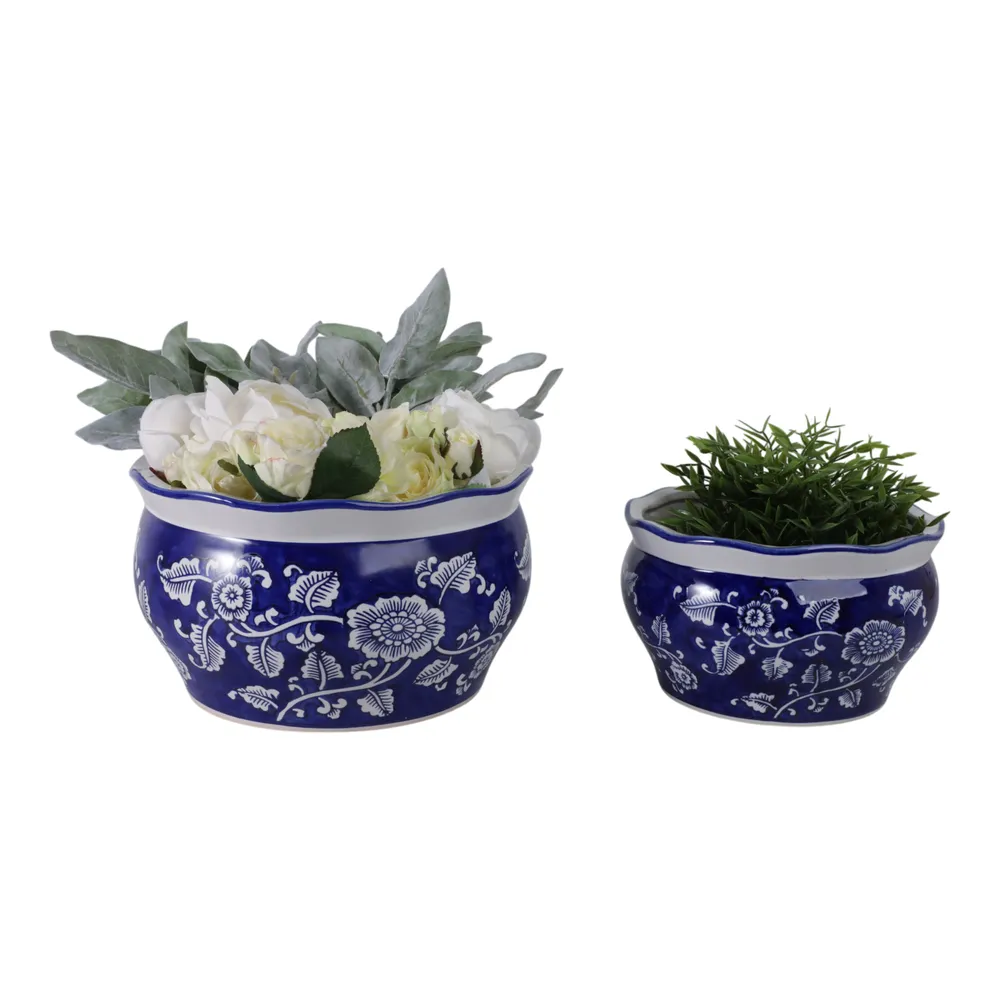 HENLEYDALE SET OF 2 BLUE PLANTER 7 (IN)