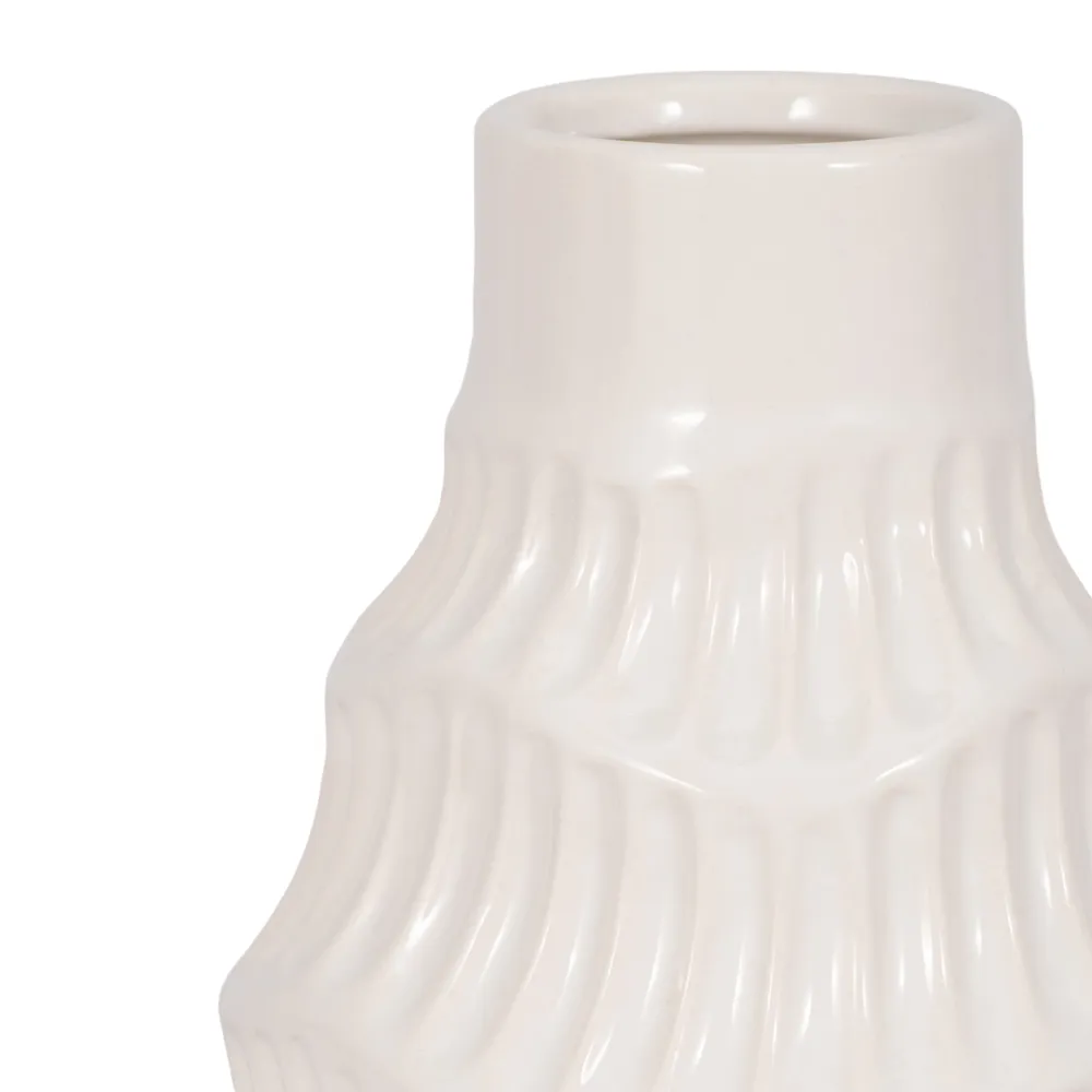 WELDONBEACH WHITE VASE 8 (IN)