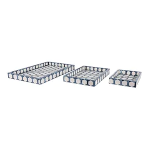 RHEAFORD SET OF 3 BLUE TRAY 2 (IN) 3