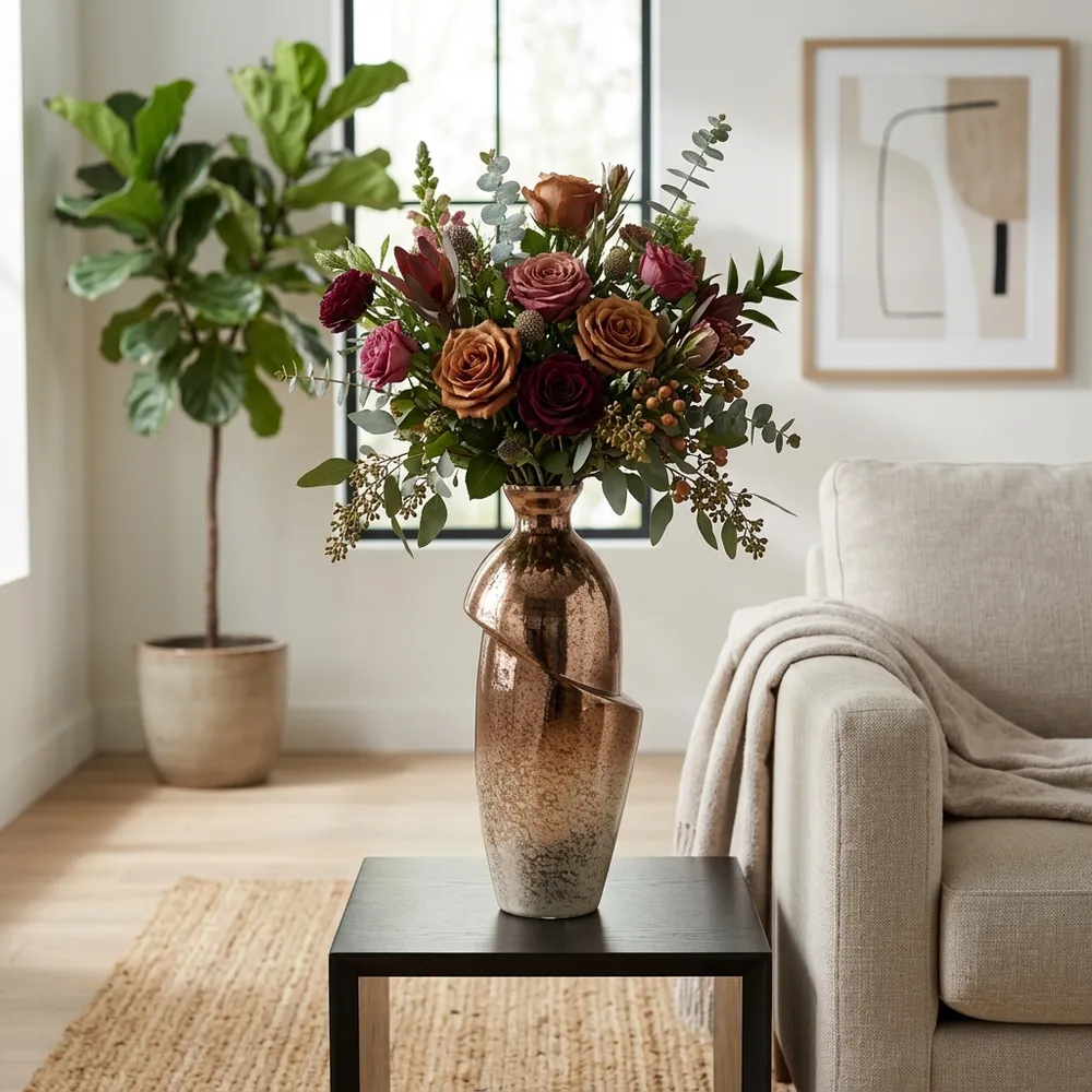 NASHCLIFF BRONZE GLASS VASE 16 (IN)