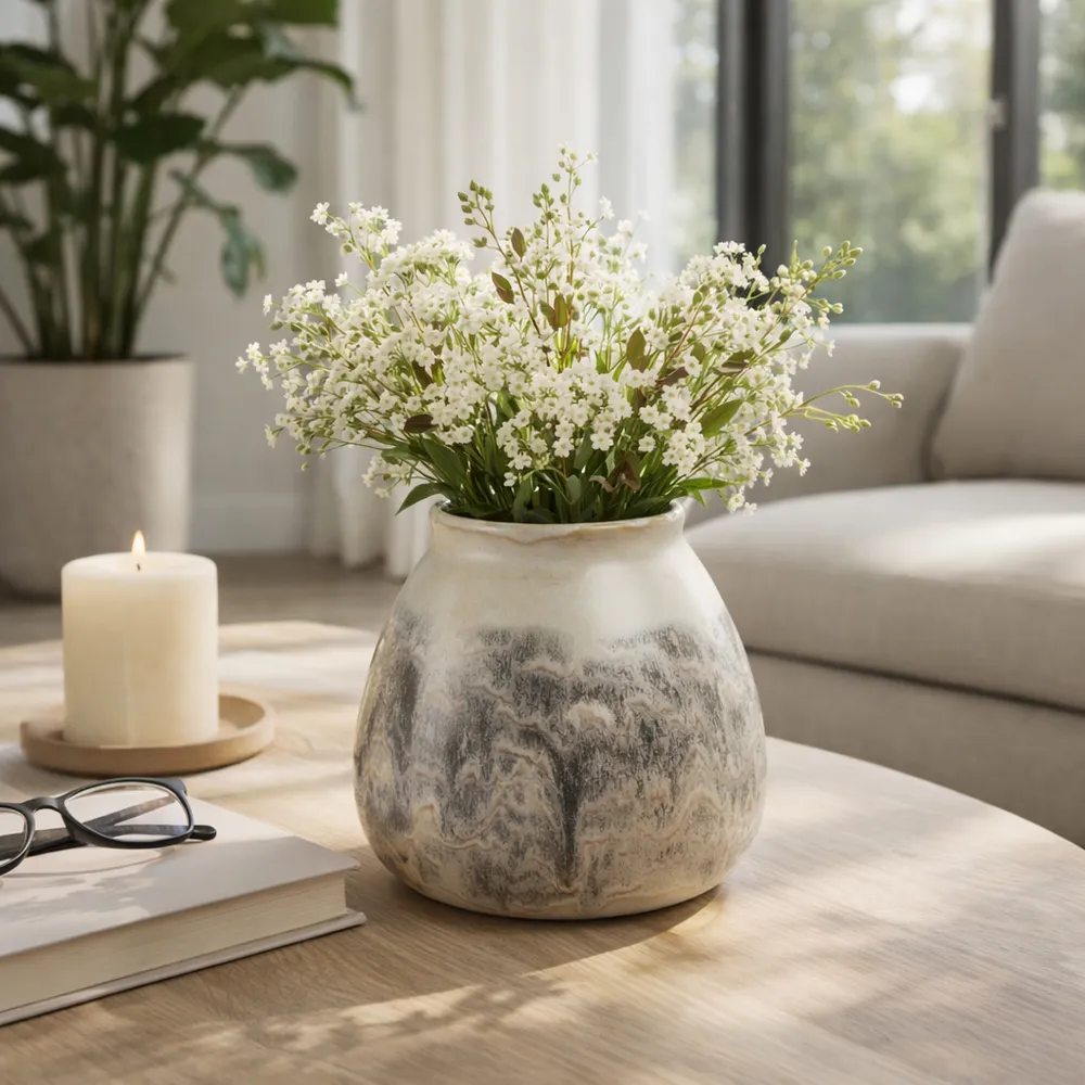 HAWLEYGROVE GRAY VASE 8 (IN)
